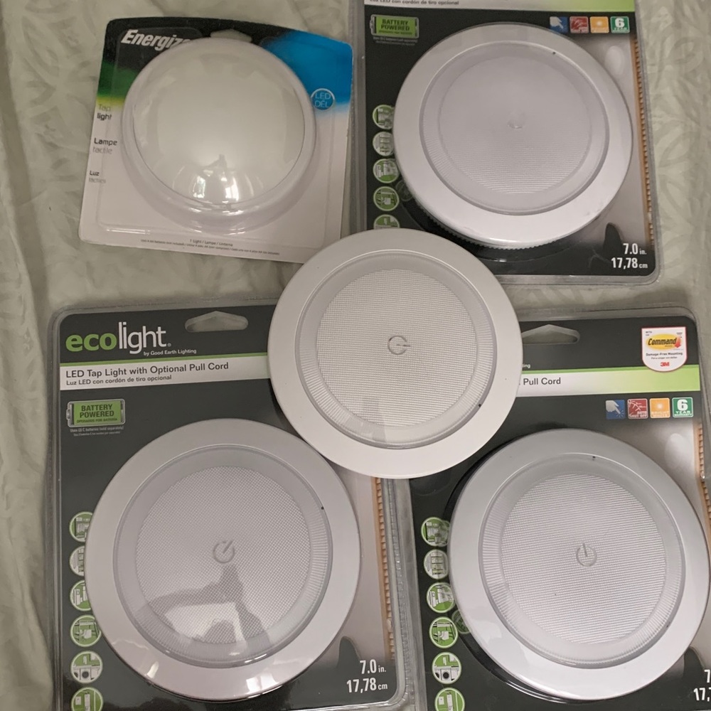 Tap lights - lot of five, eco light, energizer, command
